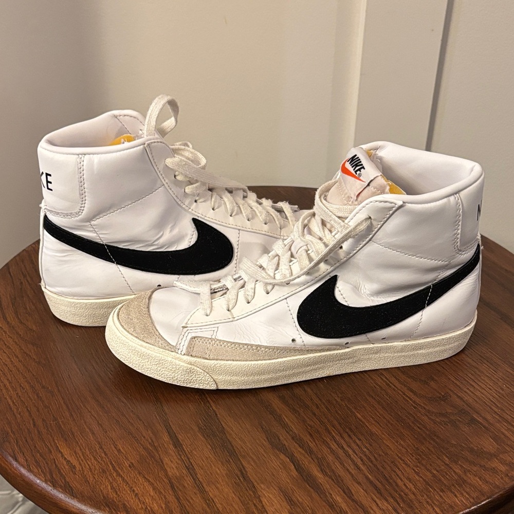 Nike Blazers White and Black High-Top Sneakers